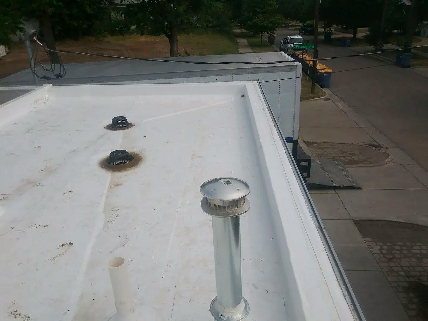 Metal pipe on a rooftop